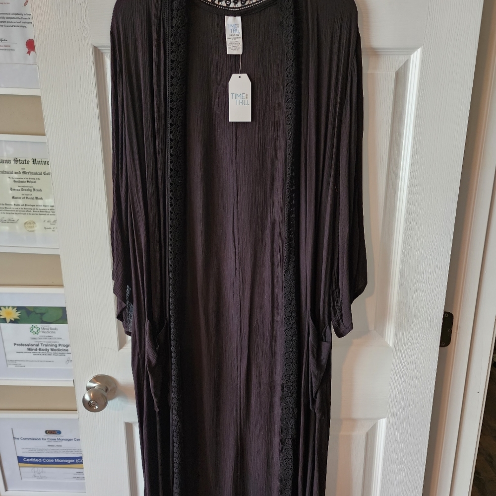 Black kimono type coverup/jacket